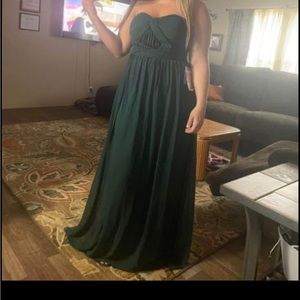 2 large birdy grey emerald green bridesmaid dresses